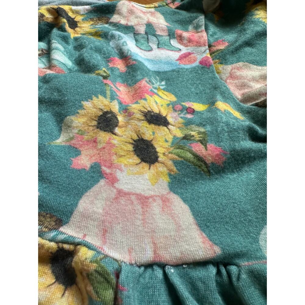 Tiny Revival Tiny Roots Girls Fall Dress Pumpkins Sunflowers Savannah 18-24M - Picture 4 of 6
